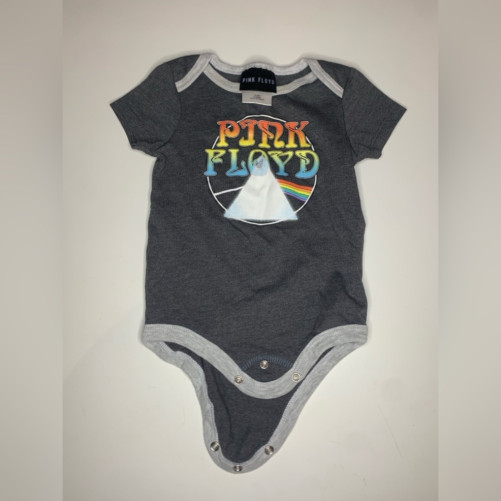 Pink Floyd Gray Bodysuit with Iconic Prism Design